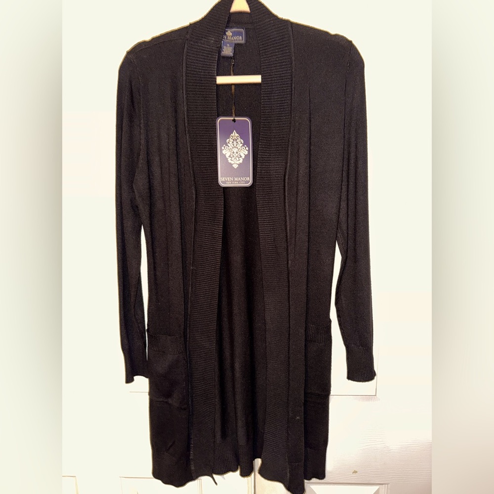 Cardigan SWEATER OPEN FRONT WITH POCKETS